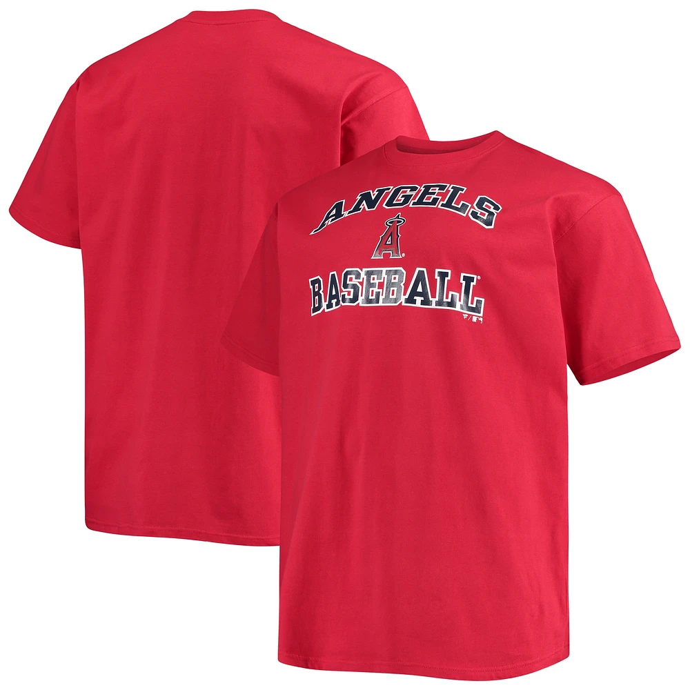 T-shirt rouge Fanatics Los Angeles Angels Big & Tall Heart pour hommes