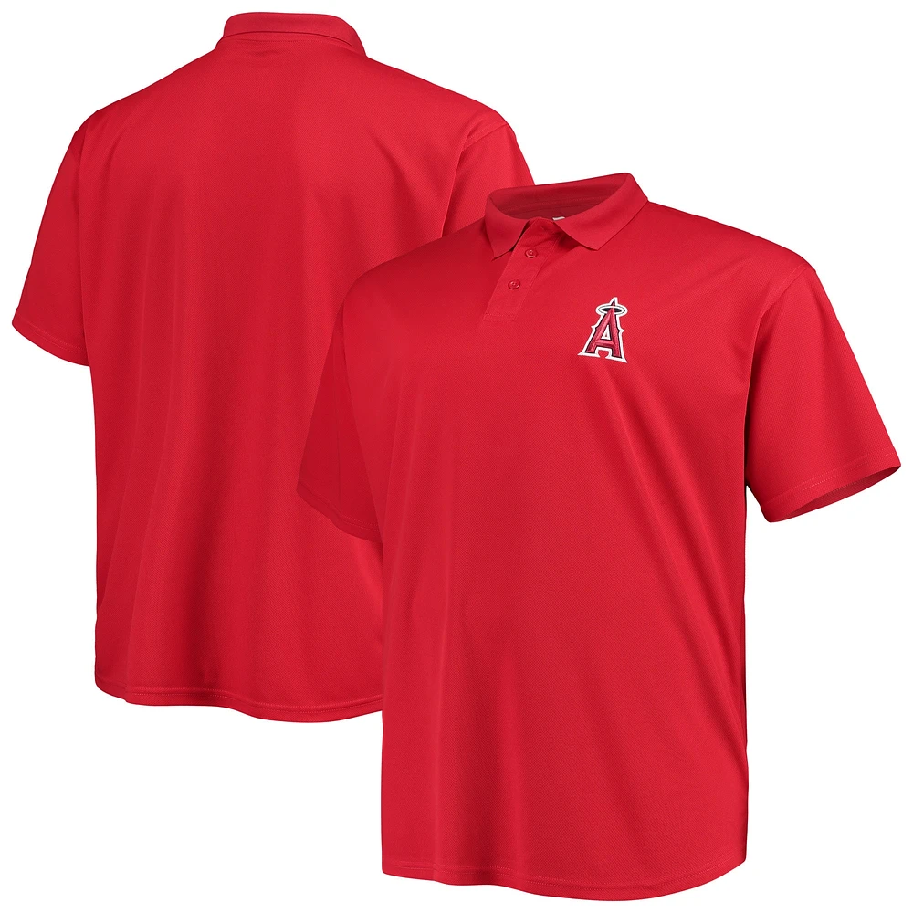 Polo rouge fanatiques pour hommes des Angels de Los Angeles Big & Tall Solid Birdseye