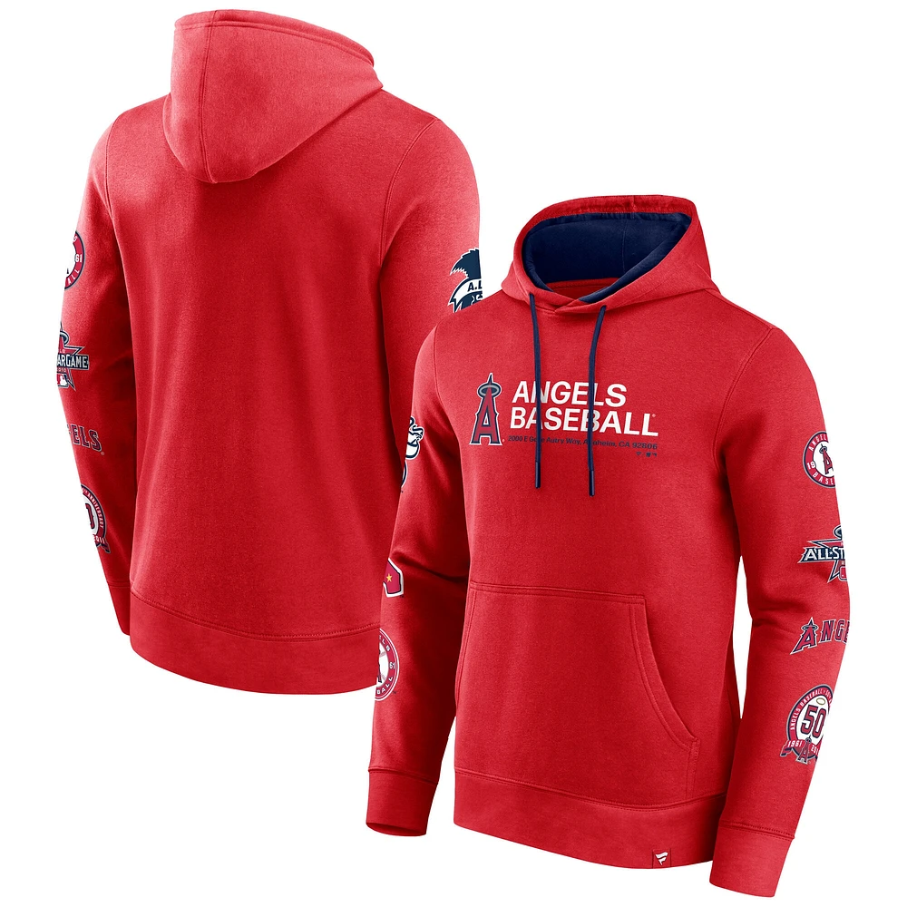 Sweat à capuche rouge pour homme Fanatics Los Angeles Angels Extra Innings