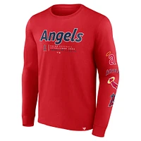 T-shirt rouge à manches longues Fanatics Los Angeles Angels Strike the Goal pour hommes