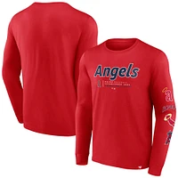 T-shirt rouge à manches longues Fanatics Los Angeles Angels Strike the Goal pour hommes