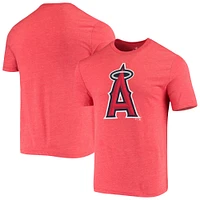 T-shirt triple mélange avec logo officiel patiné Fanatics pour hommes, rouge, Los Angeles Angels