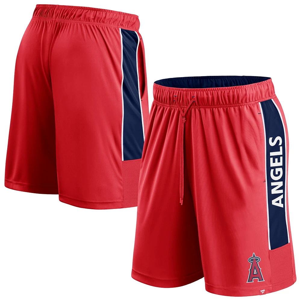 Short de défenseur rouge Fanatics pour hommes des Los Angeles Angels Win The Match