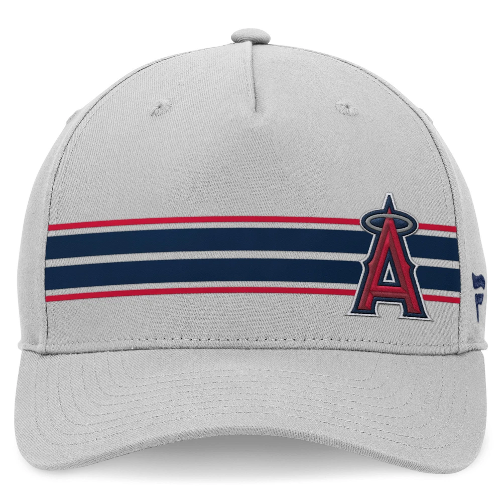 Men's Fanatics Stone Los Angeles Angels Foul Ball A-Frame Adjustable Hat