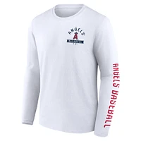 T-shirt à manches longues blanc Los Angeles Angels Fanatics pour hommes