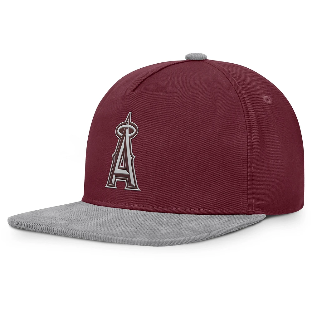 Casquette snapback pour hommes Fanatics Wine Los Angeles Angels Front Office