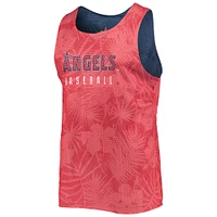 Men's FOCO Red/Navy Los Angeles Angels Floral Reversible Mesh Tank Top