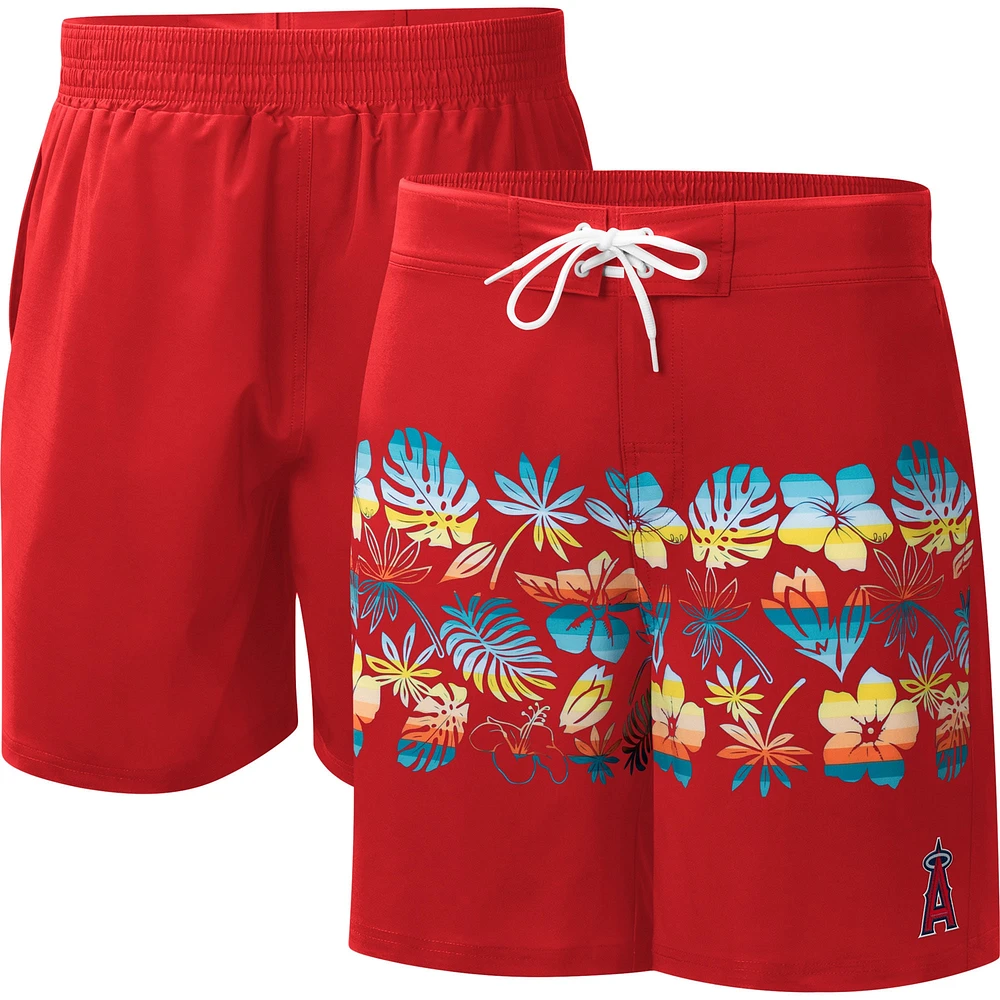 Short de bain Los Angeles Angels Breeze Volley G-III Sports by Carl Banks rouge pour homme