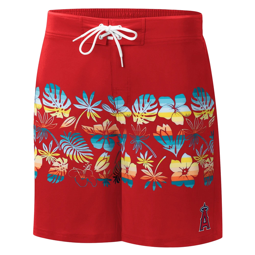 Short de bain Los Angeles Angels Breeze Volley G-III Sports by Carl Banks rouge pour homme