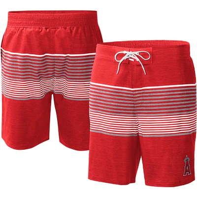 Short de bain Los Angeles Angels Coastline Volley G-III Sports by Carl Banks rouge pour homme