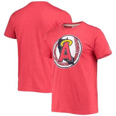 Los Angeles Angels Homage Hand-Drawn Logo Tri-Blend T-Shirt - Red