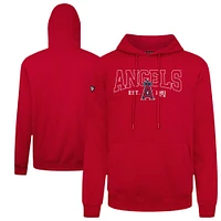 Men's Levelwear Red Los Angeles Angels Accolade Podium Textbook Pullover Hoodie