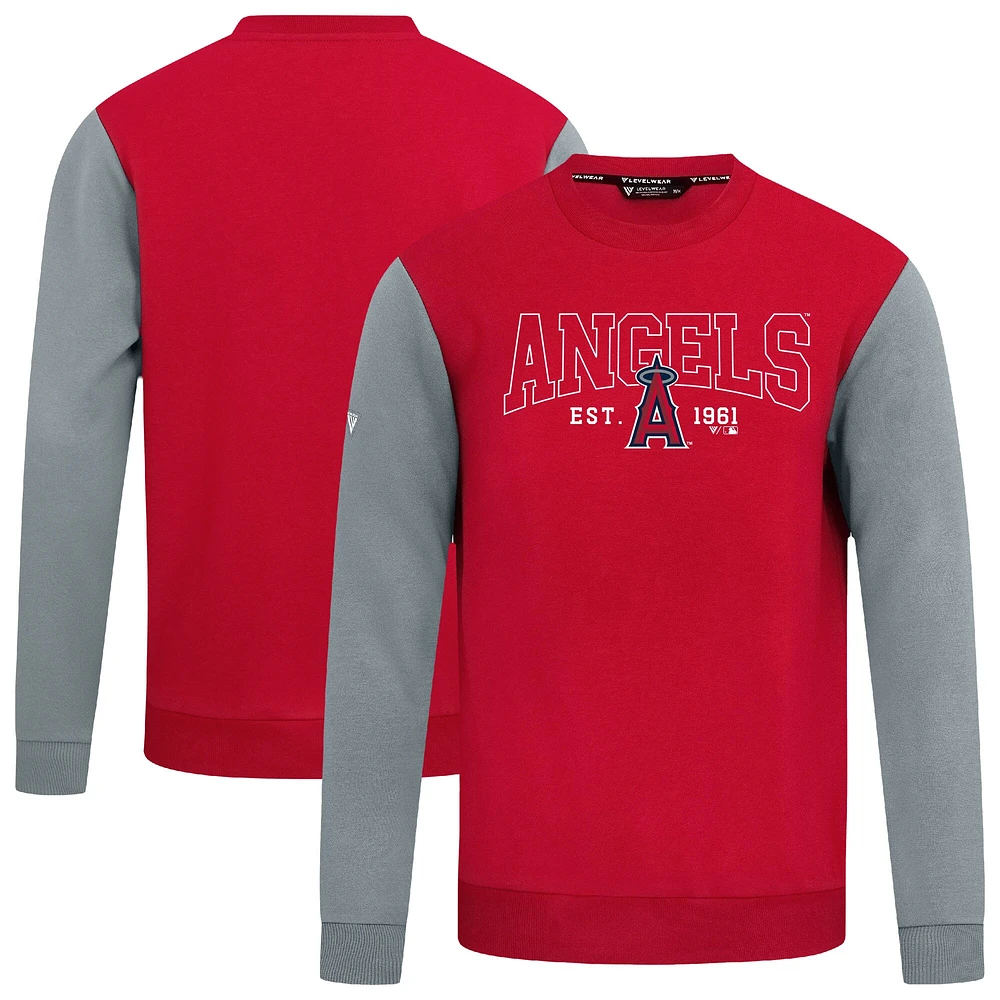 Men's Levelwear Red Los Angeles Angels Accolade Ultimate Textbook Pullover Sweatshirt