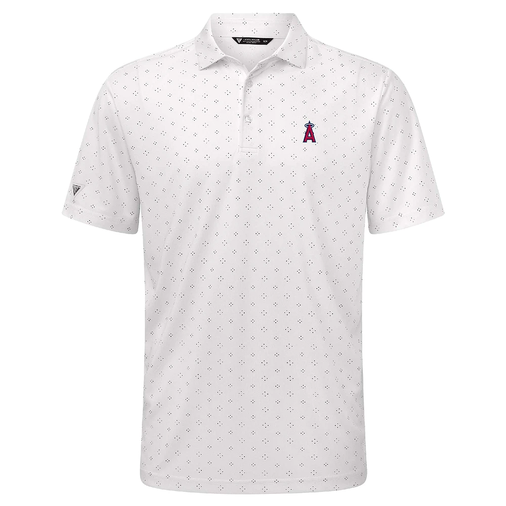 Men's Levelwear White Los Angeles Angels Detect Insignia 2.0 Polo
