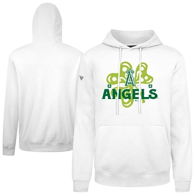 Men's Levelwear  White Los Angeles Angels St. Patrick's Day Podium Shamrock Pullover Hoodie