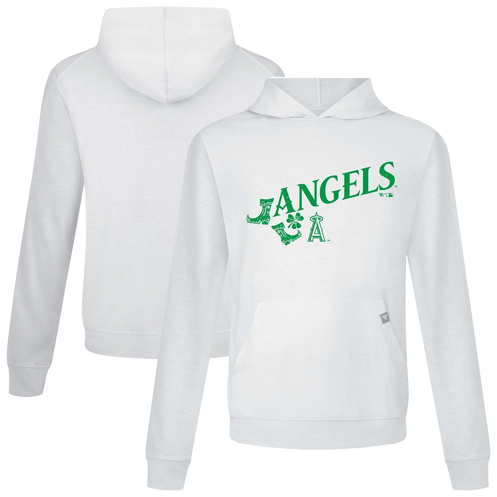 Men's Levelwear White Los Angeles Angels St. Patrick's Day Relay Boots Pullover Hoodie