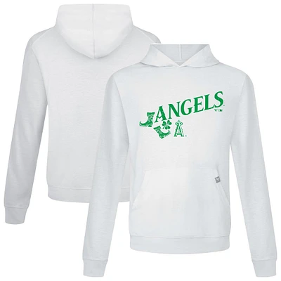 Men's Levelwear White Los Angeles Angels St. Patrick's Day Relay Boots Pullover Hoodie