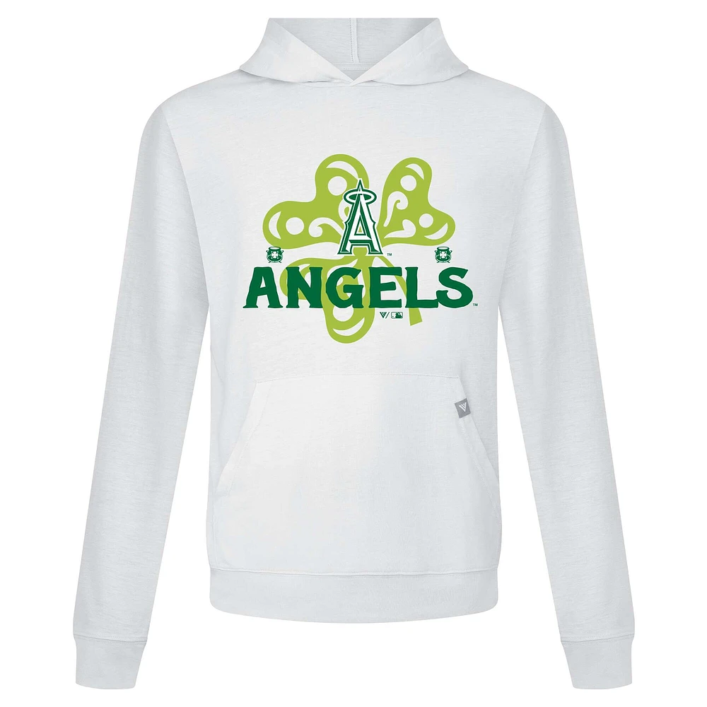 Sweat à capuche blanc pour homme Los Angeles Angels St. Patrick's Day Relay Shamrock