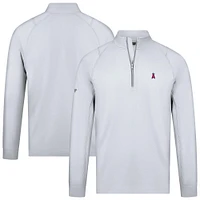 Men's Levelwear White Los Angeles Angels Theory Insignia 2.0 Quarter-Zip Pullover Top