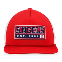 Men's Majestic Red/White Los Angeles Angels Foam Trucker Snapback Hat