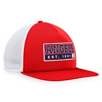 Men's Majestic Red/White Los Angeles Angels Foam Trucker Snapback Hat