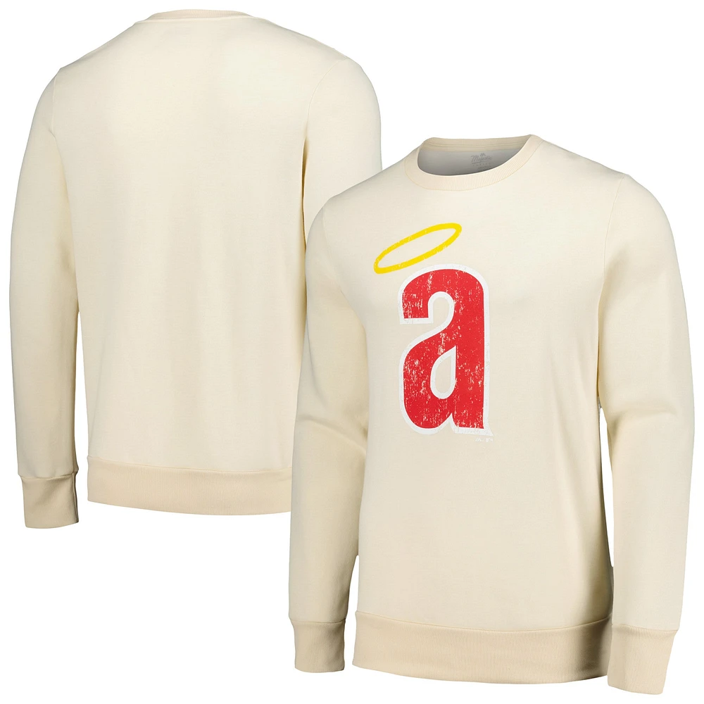 Sweat-shirt en polaire Majestic Threads Oatmeal Los Angeles Angels pour hommes