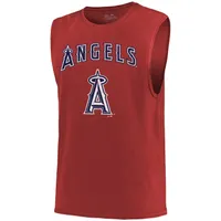 Men's Majestic Threads Red Los Angeles Angels Softhand Muscle Tank Top