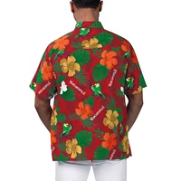 Chemise boutonnée de fête florale Margaritaville rouge Los Angeles Angels Island Life pour hommes