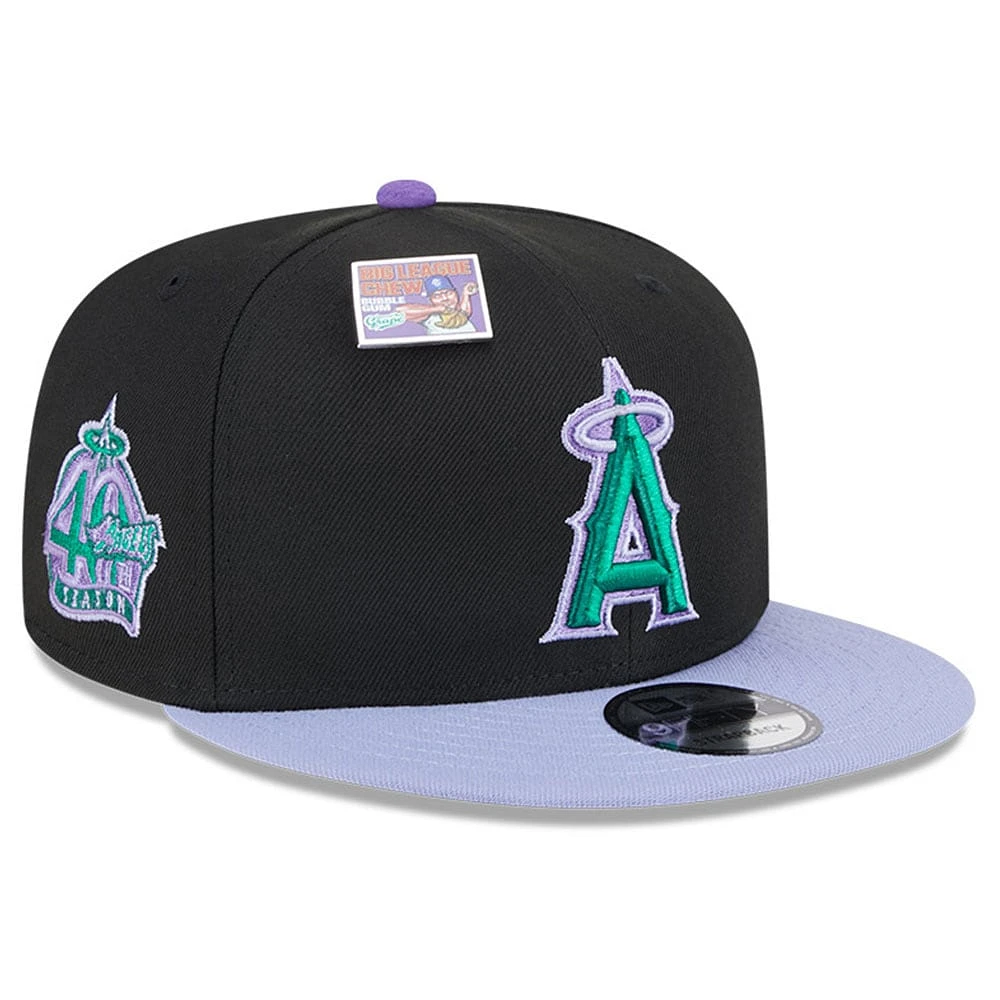 Men's New Era Black/Purple Los Angeles Angels Grape Big League Chew Flavor Pack 9FIFTY Snapback Hat