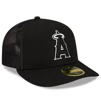 Men's Los Angeles Angels New Era Black Team Low Profile 59FIFTY Fitted Hat