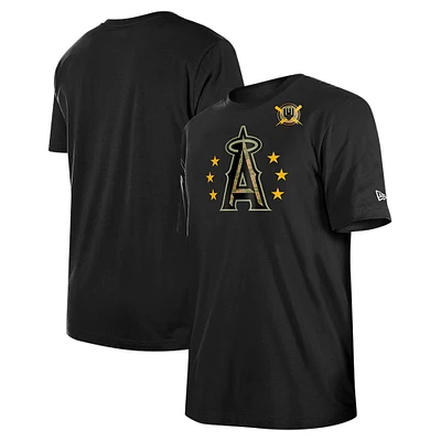 Men's New Era Black Los Angeles Angels 2024 Armed Forces Day T-Shirt