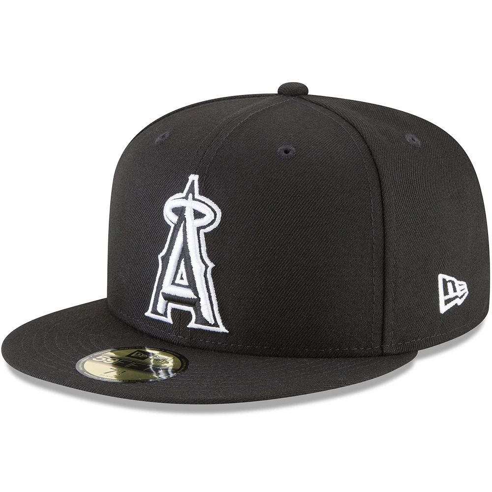 Casquette ajustée 59FIFTY Los Angeles Angels noire New Era pour homme