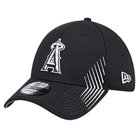 Casquette flexible Active Dash Mark 39THIRTY des Los Angeles Angels New Era noire pour hommes