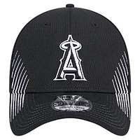 Men's New Era Black Los Angeles Angels Active Dash Mark 39THIRTY Flex Hat