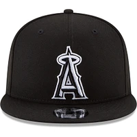 Men's New Era Black Los Angeles Angels Black & White 9FIFTY Snapback Hat