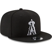 Men's New Era Black Los Angeles Angels Black & White 9FIFTY Snapback Hat