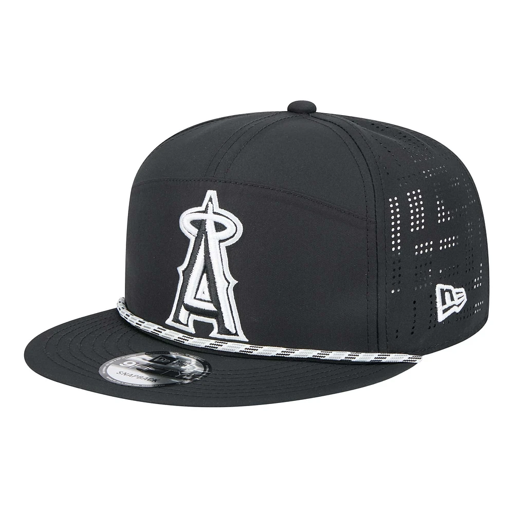 Men's New Era  Black Los Angeles Angels Laser Cut 9FIFTY Snapback Hat