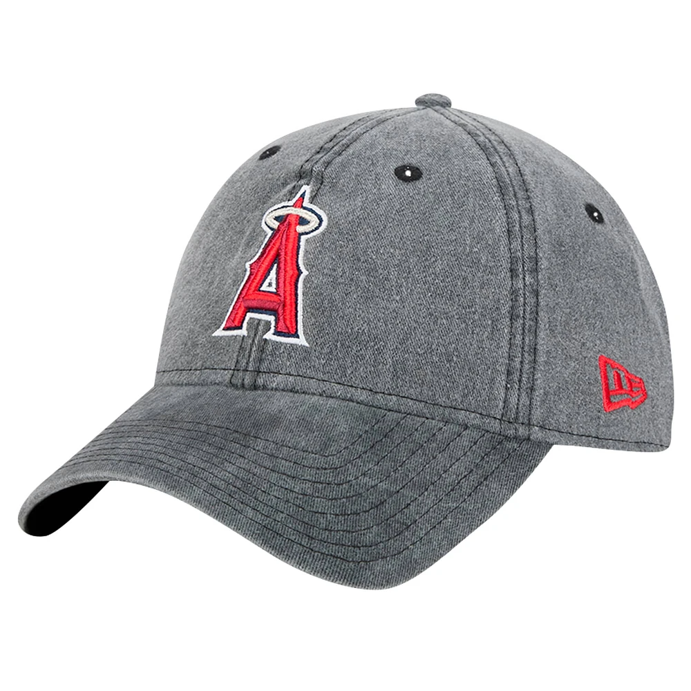 Casquette ajustable Rugged Team 9TWENTY noire New Era pour homme des Los Angeles Angels