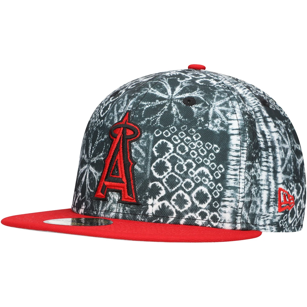 Casquette ajustée 59FIFTY Los Angeles Angels Sands New Era noire pour homme