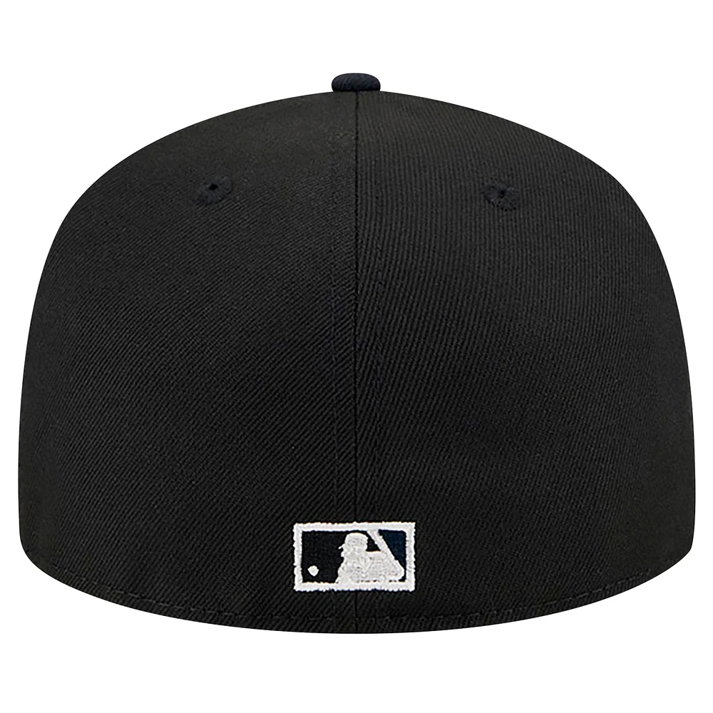 Men's New Era Black Los Angeles Angels Shadow Stitch 59FIFTY Fitted Hat