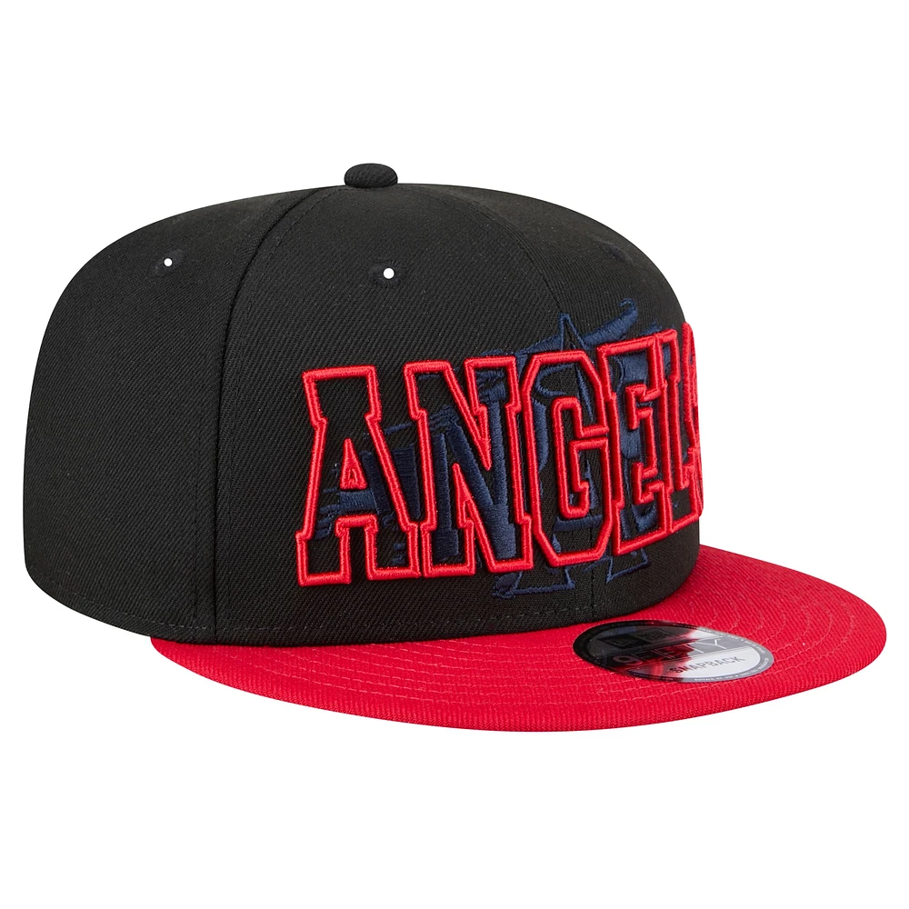 Casquette snapback 9FIFTY Los Angeles Angels Splatter noire New Era pour homme