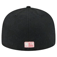 Men's New Era Black Los Angeles Angels Tonal Koi 59FIFTY Fitted Hat