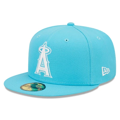 Men's New Era Blue Los Angeles Angels Vice Highlighter Logo 59FIFTY Fitted Hat