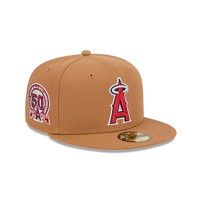 Casquette ajustée 59FIFTY New Era marron des Los Angeles Angels pour hommes