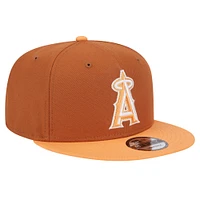 Men's New Era Brown Los Angeles Angels Spring Color Two-Tone 9FIFTY Snapback Hat