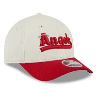 Men's New Era Cream/Red Los Angeles Angels City Connect Batting Practice 9FORTY M-Crown Adjustable Hat