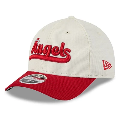 Men's New Era Cream/Red Los Angeles Angels City Connect Batting Practice 9FORTY M-Crown Adjustable Hat