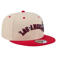 Men's New Era  Cream/Red Los Angeles Angels Cooperstown Collection Team Art 9FIFTY Snapback Hat