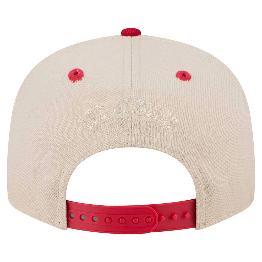 Men's New Era  Cream/Red Los Angeles Angels Cooperstown Collection Team Art 9FIFTY Snapback Hat