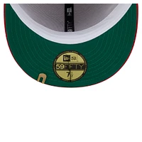 Casquette ajustée New Era 59FIFTY en velours côtelé bicolore crème/rouge des Los Angeles Angels pour homme